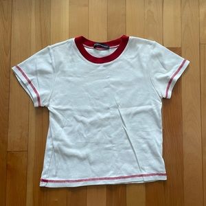 Red and white Brandy Melville t-shirt